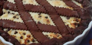 Crostata di ricotta e cioccolato. ricettasprint.it