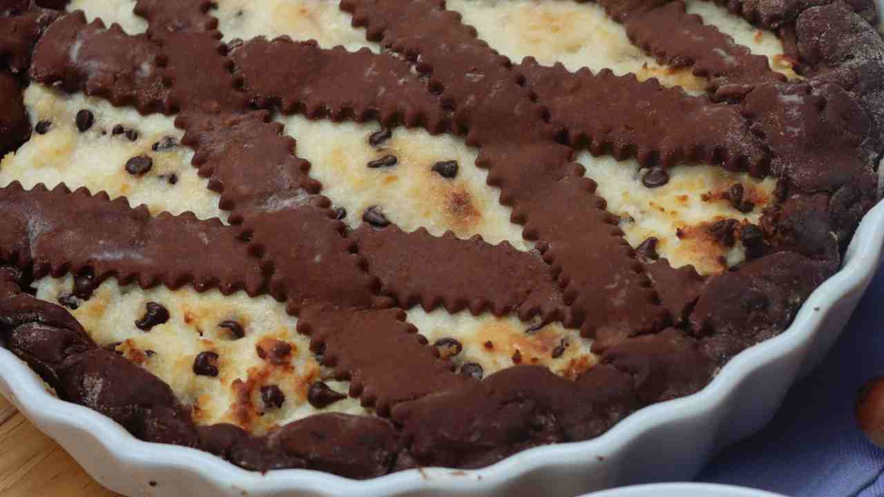 Crostata di ricotta e cioccolato. ricettasprint.it