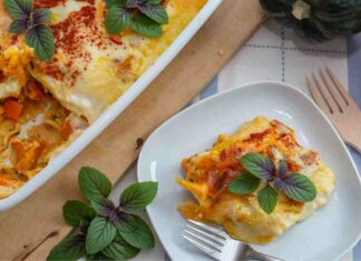 Lasagna zucca salsiccia provola mortadella - Ricettasprint.it