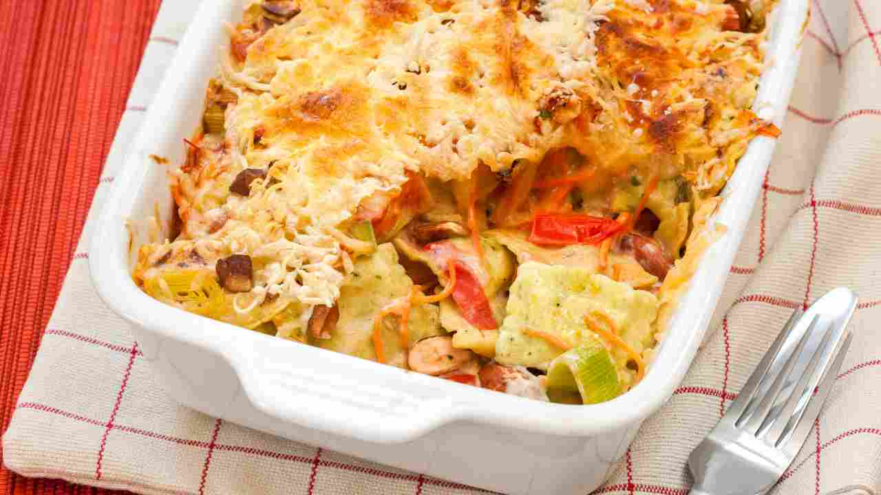 Lasagne con pane carasau e verdure. ricettasprint.it