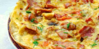 Piatto fatto con peperone pancetta e parmigiano - RicettaSprint