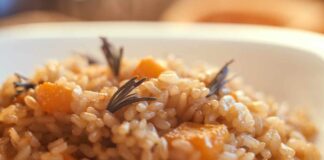 Risotto alla zucca e rosmarino. ricettasprint.it