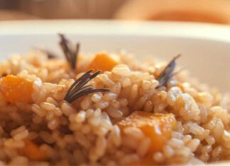 Risotto alla zucca e rosmarino. ricettasprint.it