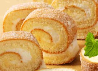 Rotolo con la crema pasticcera
