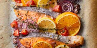 Salmone all'arancia e limone con pomodoro - Ricettasprint.it
