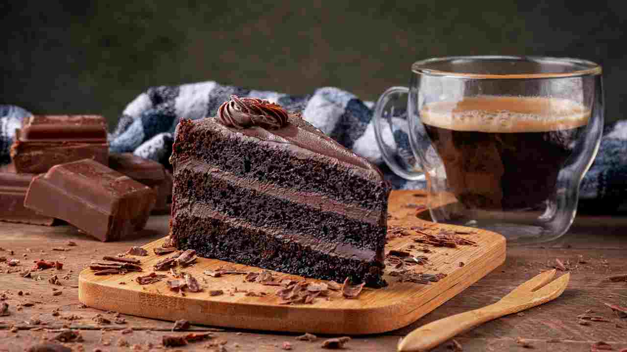 Torta caprese al cioccolato. ricettasprint.it