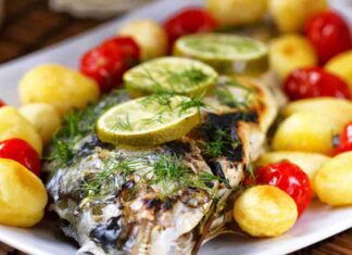 orata al cartoccio con patate e pomod
