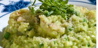 risotto con pesto di rucola e mandorle ricettasprint.it