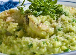 risotto con pesto di rucola e mandorle ricettasprint.it