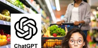 ChatGPT fa la spesa al posto tuo, e la fa meglio di te: guardare per credere donna fa la spesa, un'altra stupita ed il logo di ChatGPT