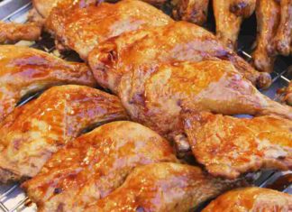 Cosce di pollo glassate al miele e soia. ricettasprint.it