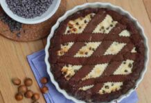 Crostata al cacao con ripieno di ricotta