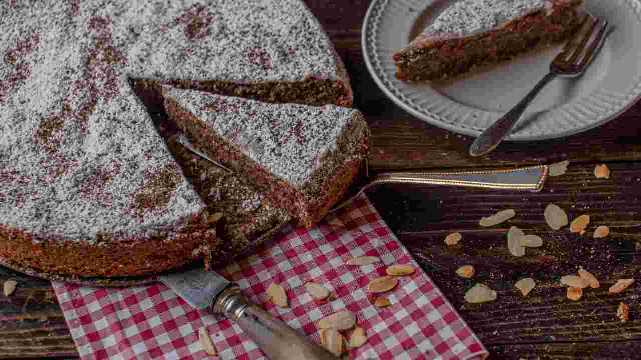 Torta caprese cioccolato e mandorle. ricettasprint.it 