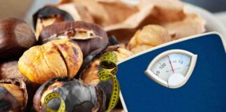 Castagne con una bilancia ed un metro