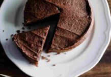 torta all'acqua con l'avena e col cioccolato, senza burro e uova ricettasprint.it
