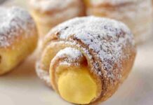 Cannoncini con crema al limoncello