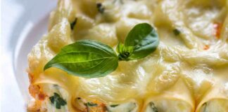 Paccheri ripieni con verdure verdi e crema