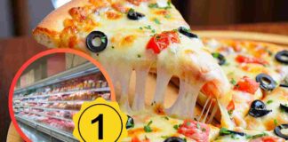 Trancio di pizza surgelata appena tagliato