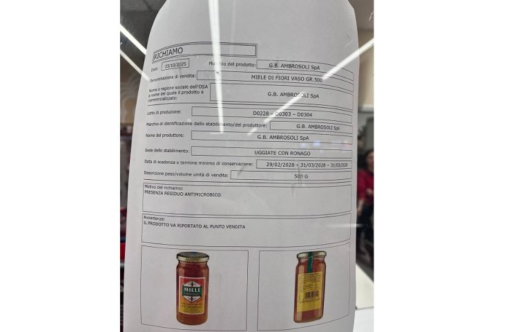 Richiamo alimentare di miele da Conad