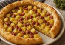 Torta rustica natalizia, faccio tutto con soli 4 ingredienti e va sempre a ruba Torta rustica 4 ingredienti a Natale - RicettaSprint