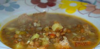 Zuppa con il farro per cena,