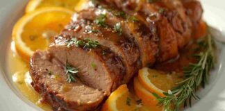 Il maiale lo faccio così, con arancia e miele, elegante e senza troppe complicazioni lonza di maiale arancia e miele ricettasprint.it