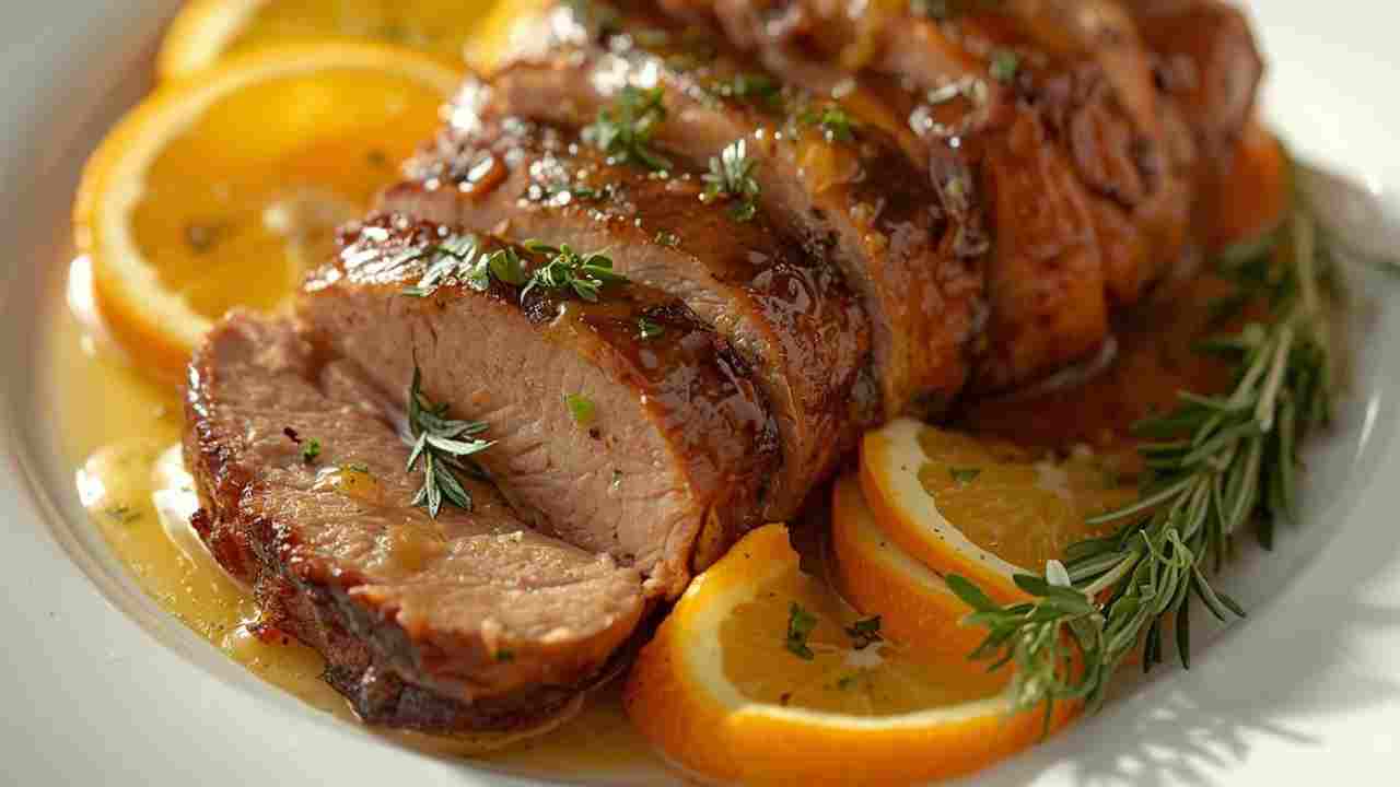 lonza di maiale arancia e miele ricettasprint.it