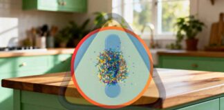 Stai mangiando più plastica di quanto credi: tutta colpa di questi accessori in cucina Microplastiche e piano di cucina sullo sfondo