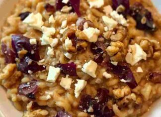 risotto con il radicchio gorgonzola e noci ricettasprint.it