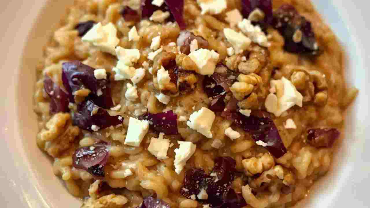 risotto con il radicchio gorgonzola e noci ricettasprint.it