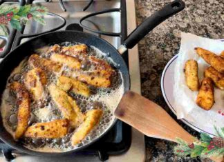 Frittura in corso in cucina