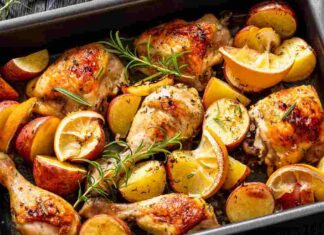 Pollo e patate agrumate al forno - Ricettasprint.it