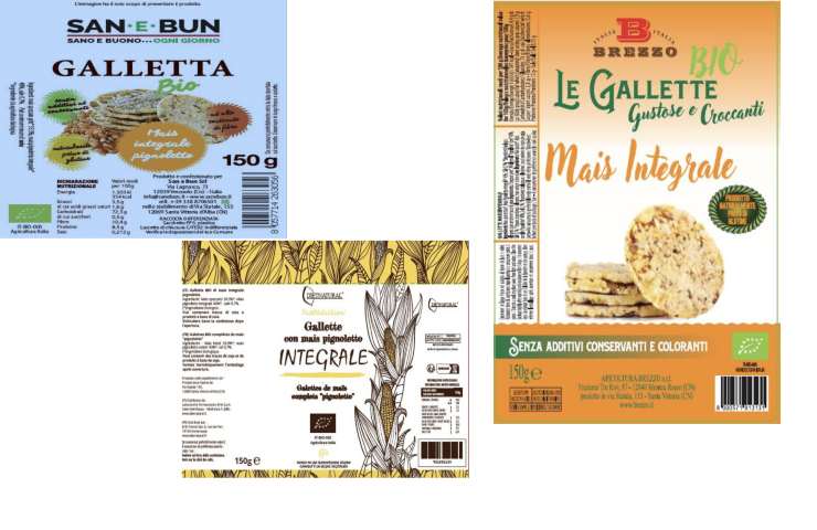 Alcune confezioni delle gallette richiamate
