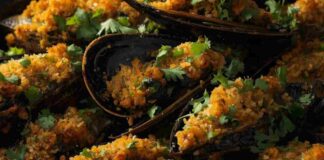 Negli antipasti della Vigilia voglio preparare uno stuzzichino pre pranzo, metto in forno le cozze e le faccio così cozze gratinate ricettasprint.it