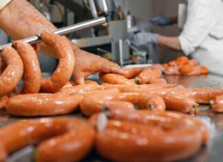 Il Ministero richiama salsicce per colpa di frammenti di metallo: “Occhio a questo lotto” Impianto di produzione di salsicce