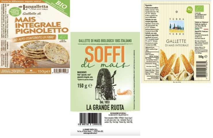 Le confezioni di altre gallette richiamate