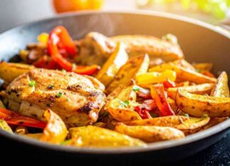 pollo patate e peperoni