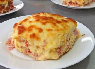 Lasagne in bianco con prosciutto e formaggio, oggi dimeniticati del ragù lasagne in bianco