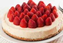 Cheesecake alle fragole made in USA, mi viene buonissimo ogni volta cheesecake alle fragole