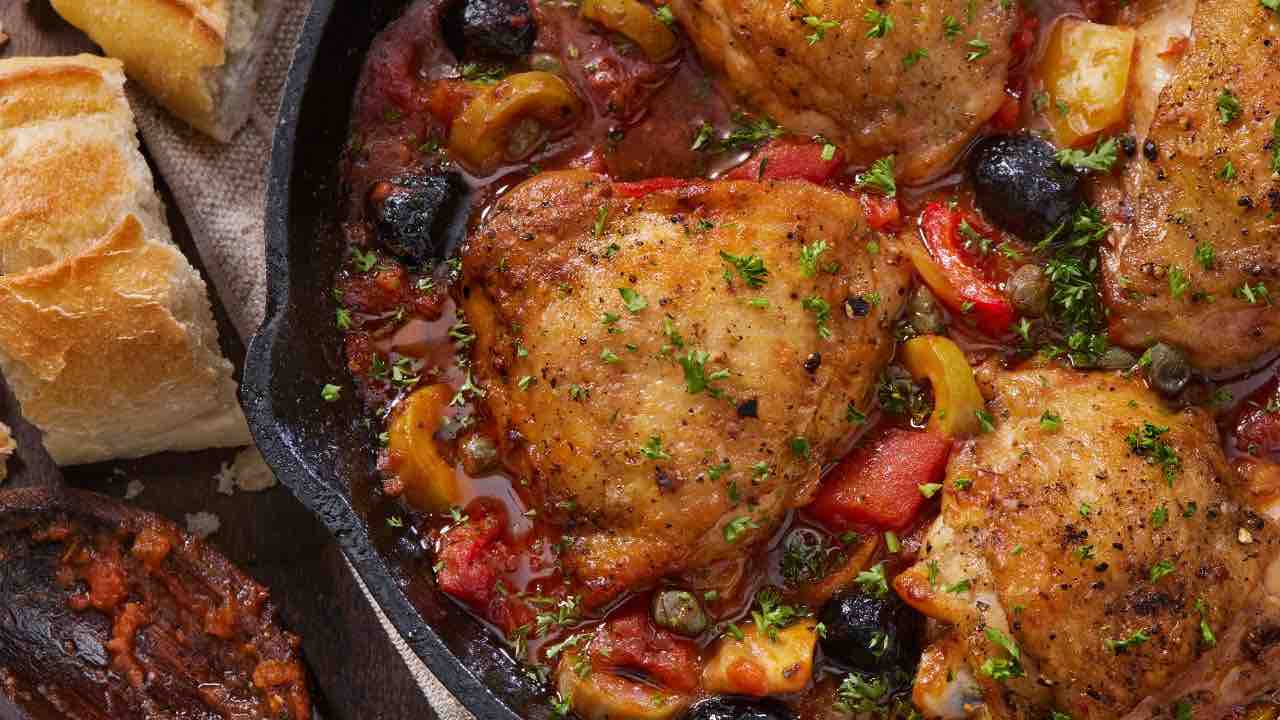 pollo alla cacciatora con peperoni