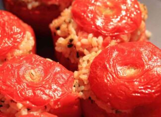 Cena estiva, pomodori con il riso che non si spappolano, buoni anche freddi pomodori con il riso
