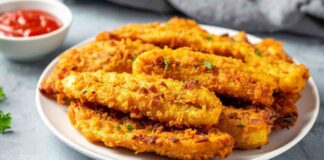 Straccetti di pollo in friggitrice ad aria, dimenticati del forno e del caldo straccetti di pollo in friggitrice ad aria