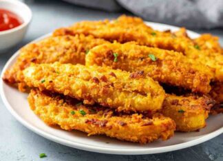 Straccetti di pollo in friggitrice ad aria, dimenticati del forno e del caldo straccetti di pollo in friggitrice ad aria